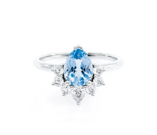 Aquamarine Diamond Rings with Cool, Refined Beauty Aquamarine diamond ring